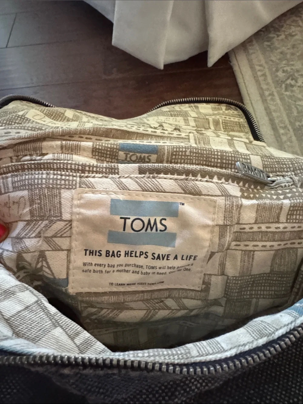 Toms Gray Canvas and Black Leather Backpack - Stylish Everyday Bag